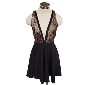 Mebon Sequin Plunge Dress